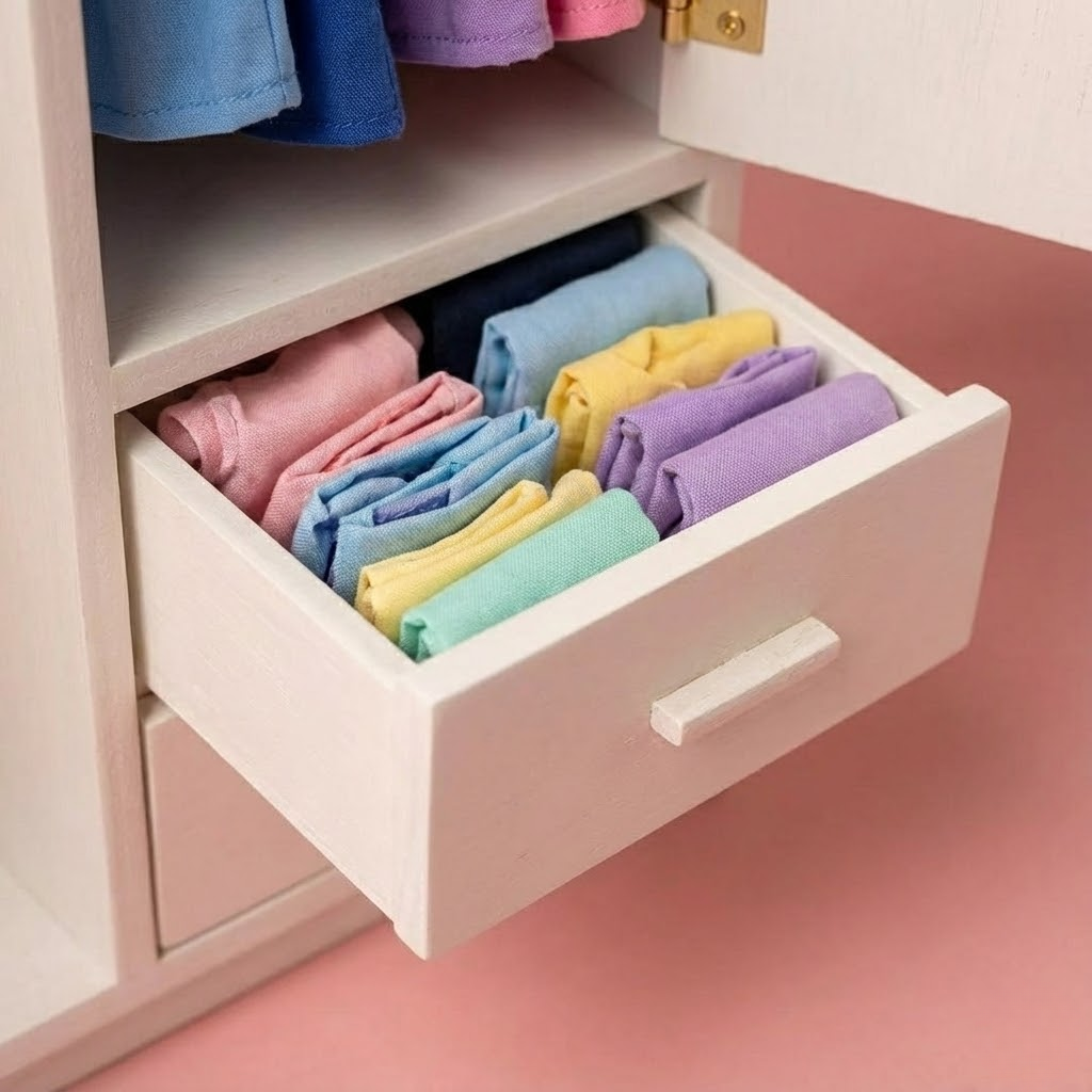 Detalle del cajón funcional del armario