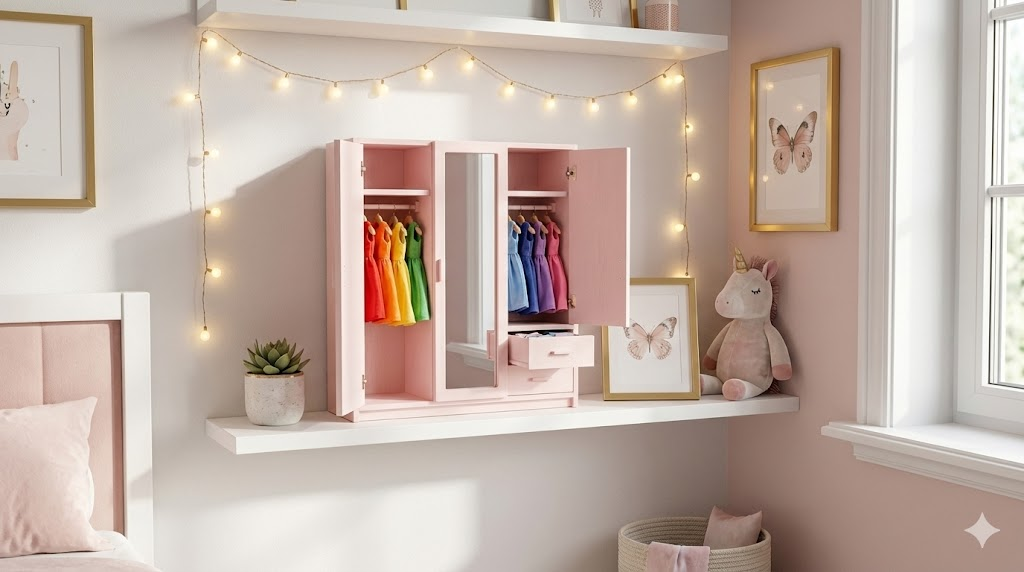 Armario en habitación de niña